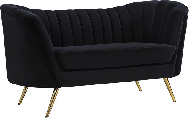 Meridian Furniture Margo Black Velvet Loveseat-0
