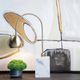 Harp & Finial® Woolsey Antique Brass/White Table Lamp-1