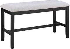Crown Mark Delfin Black/Light Gray Counter Height Bench