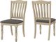 Monarch Specialties Inc. 2-Piece Antique Grey/Linen-Look Grey Side Chair Set-1