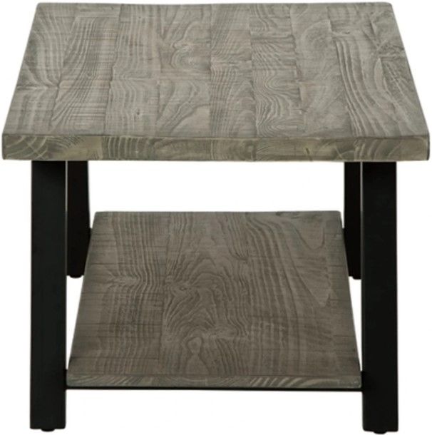 Signature Design by Ashley® Brennegan Gray Coffee Table with Black Legs-2