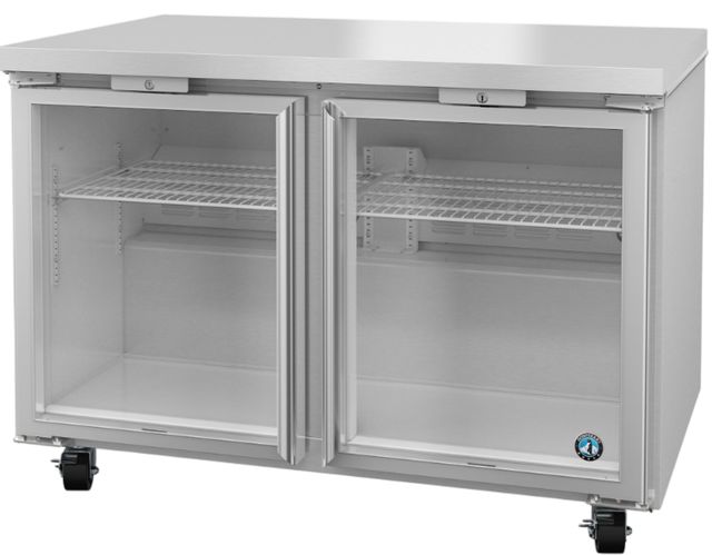 Hoshizaki Steelheart® 48" 12 Cu. Ft. Stainless Steel Low Profile Undercounter Refrigerator with Full Glass Doors-1