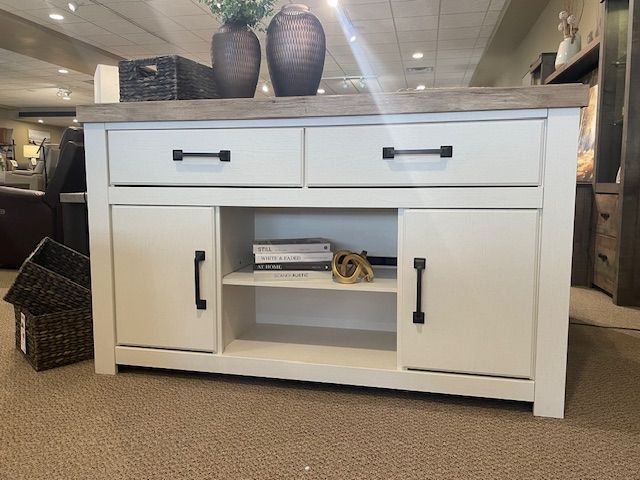 Signature Design by Ashley® Savonport Brown/White LG TV Stand with Fireplace Option-2