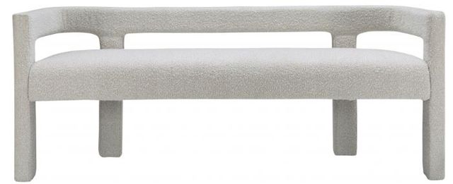Meridian Furniture Athena Cream Boucle Fabric Upholstered Bench-1