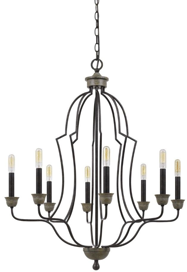 Cal® Lighting & Accessories Lebrija Textured Bronze Chandelier-0