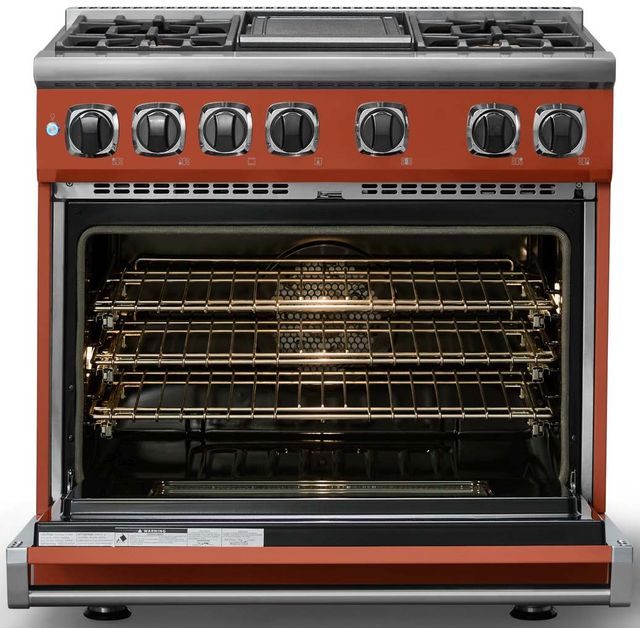 Viking® 7 Series 36" Spiced Cider Pro Style Dual Fuel Range with Griddle-1