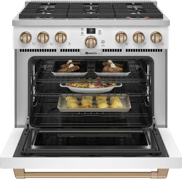 Café™ 36" Matte White Pro Style Dual Fuel Range-2