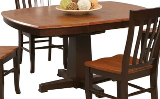 Winners Only® Santa Fe Chestnut Top Dining Table with Espresso Pedestal Base-0