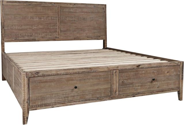 Jofran Inc. Maxton 4-Piece Wash Brown King Panel Storage Bedroom Set-2