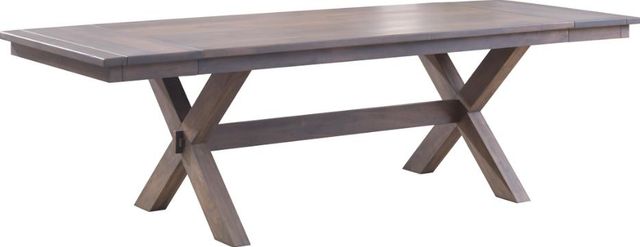 Urban Collections by Yutzy Woodworking Cross Trestle Wormy Maple Dining Table with 2 Leaves-0