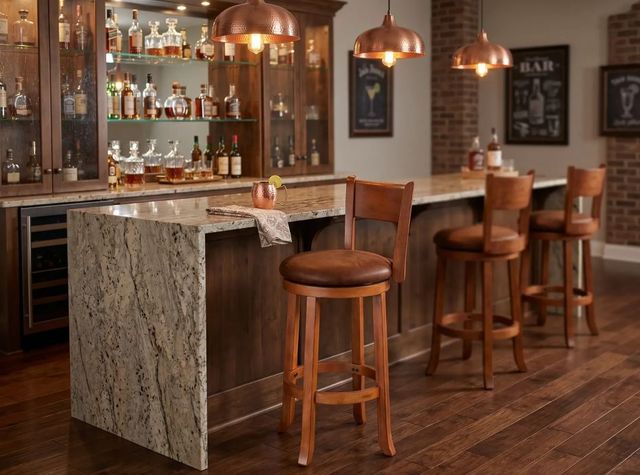 Sunny Designs™ Sedona Rustic Oak 30" Fullback Swivel Bar Stool-1