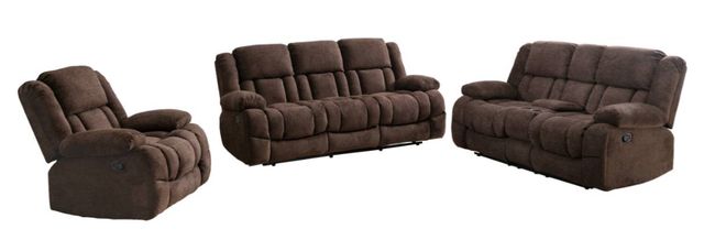 Mazin Furniture Presley Brown Power Reclining Loveseat with Center Console-3