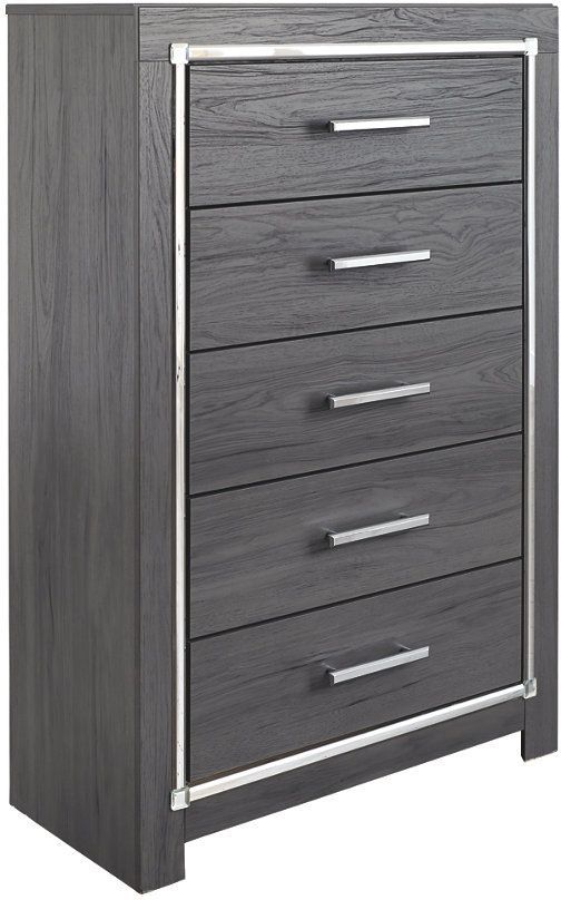 Signature Design by Ashley® Lodanna 5-Piece Gray King Storage Panel Bed Set-4