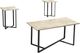 Monarch Specialties Inc. 3-Piece Cream Stone Accent Tables Set with Black Metal Bases-0
