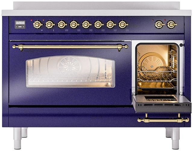 Ilve® Nostalgie II Series 48" Blue Pro Style Induction Range-3