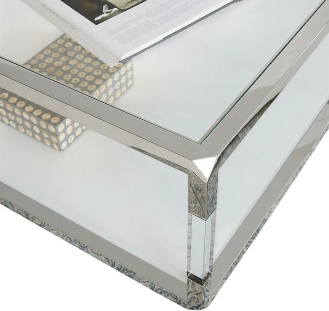 Modus Furniture Jasper Glass Top Coffee Table with Stainless Steel Base-3