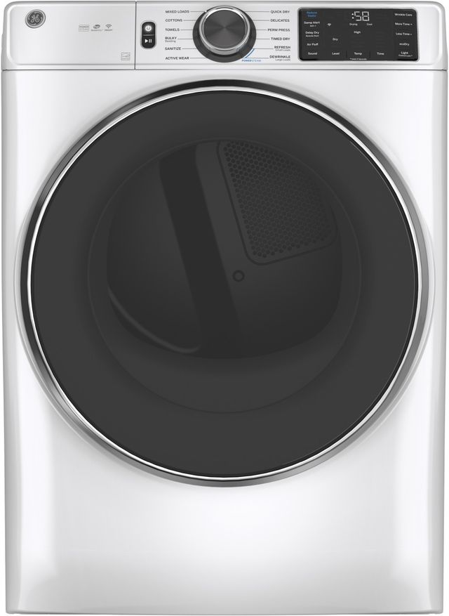 GE® 7.8 Cu. Ft. White Smart Front Load Electric Dryer-0