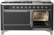 Ilve® Majestic III 60" Graphite Matte Pro Style Dual Fuel Natural Gas Range with Solid Door and Chrome Trim-3