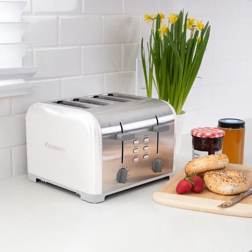 Kenmore® 4 Slice White and Stainless Steel Toaster-1