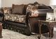 Furniture of America® Newdale Brown/Gold Sofa and Loveseat-2
