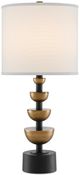 Currey & Company Chastain Antique Brass/Black/Off-White Table Lamp-0