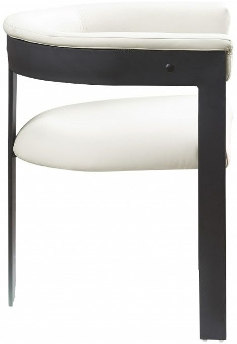 Meridian Furniture Romeo Cream/Matte Black Vegan Leather Dining Chair-2