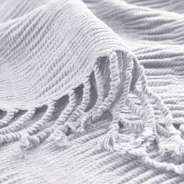 Olliix by INK+IVY Reeve Grey 50" x 60" Ruched Throw-1