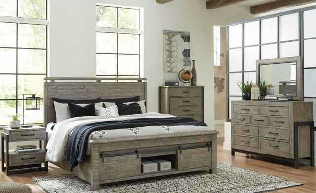 Signature Design by Ashley® Brennagan 2-Piece Gray King Panel Storage Bed Set-3