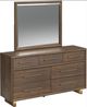 Elements International Brisbane 4-Piece Beige/Walnut Queen Upholstered Bedroom Set-2