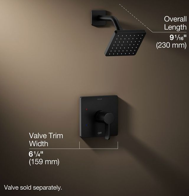 KOHLER® Parallel® Rite-Temp® Matte Black 1.75 GPM Shower Trim Kit-2