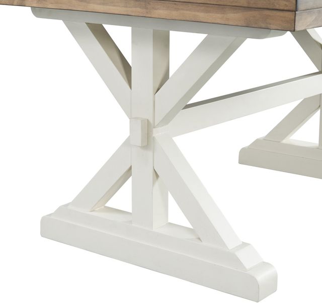 Elements International Park Creek Chestnut Dining Table with Antique White Base-3