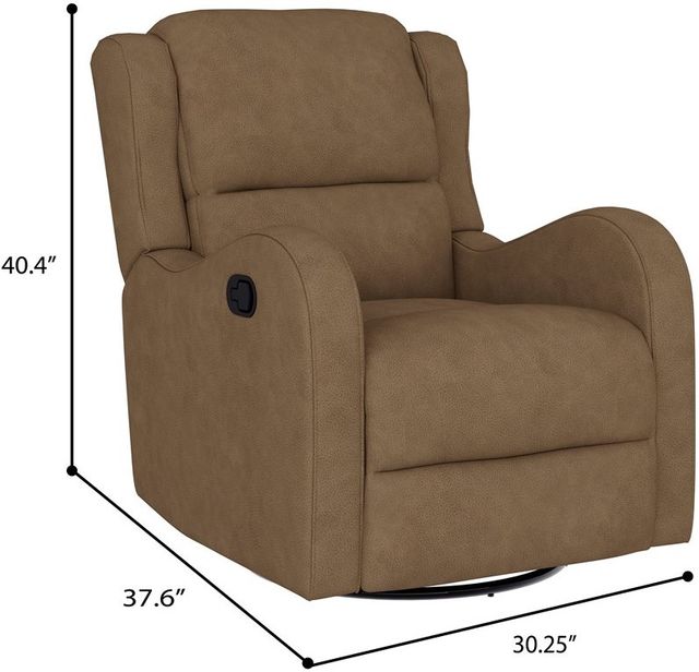 Emerald Home Henry Brown Manual Swivel Glider Recliner-3