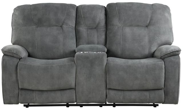 Parker House® Cooper Shadow Gray Manual Reclining Console Loveseat-3