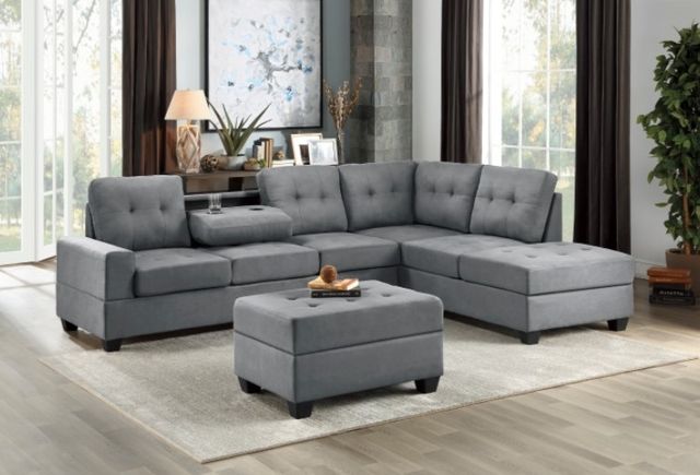 Homelegance® Maston Dark Gray Storage Ottoman-1