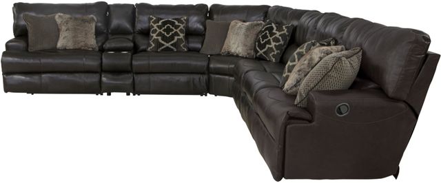Catnapper® Como 7-Piece Chocolate L-Shape Manual Reclining Sectional-4