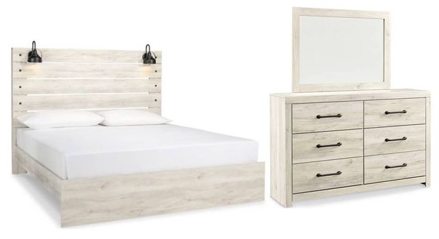 Signature Design by Ashley® Cambeck 3-Piece Whitewash King Panel Bed Set-0