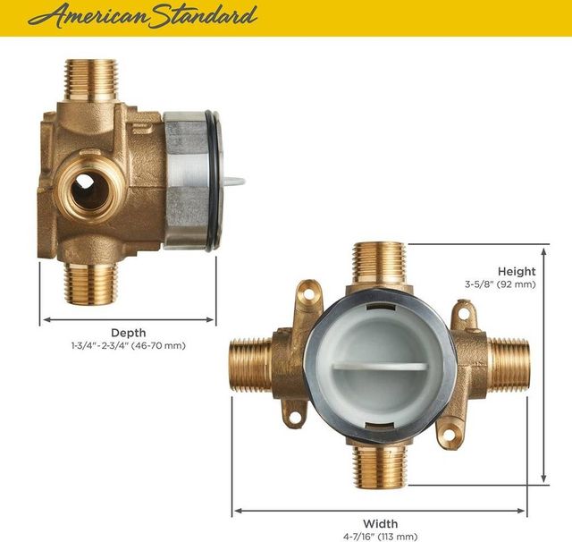American Standard Flash® Shower Rough-In Valve with Universal Inlets/Outlets-3