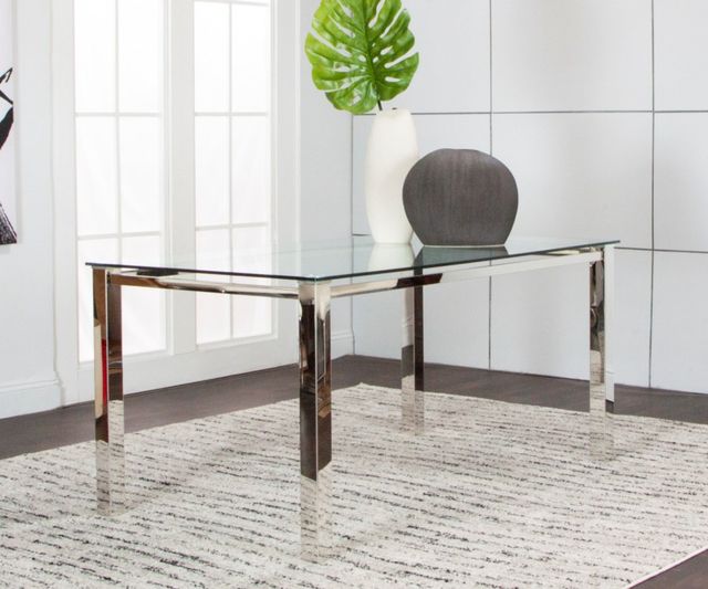 Cramco Skyline Glass Top Dining Table with Chrome Base-4