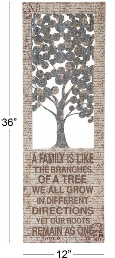 Deco Marche Beige Tree Home Sign Wall Decor-3