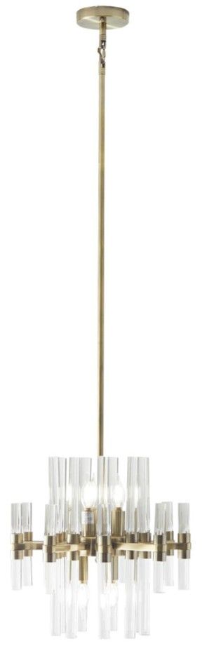 Deco Marche USelect Gold Metal Crystal Embellished 8-Light Room Chandelier with Link Style Chain-0