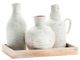 Crestview Collection Isla 4-Piece Natural/White Bottles and Tray Set-1