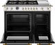 Bertazzoni Heritage Series 48" Fingerprint Resistant Stainless Steel Pro Style Dual Fuel Range with Gold Accents-1