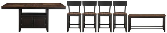 Steve Silver Co. Bermuda 6-Piece Black/Dark Acacia Counter Dining Set-0