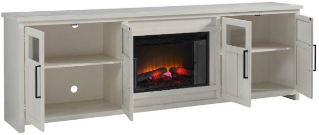aspenhome® Finnegan White 98" Fireplace Console-1