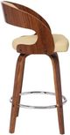 Armen Living Shelly Cream/Walnut Bar Stool-4
