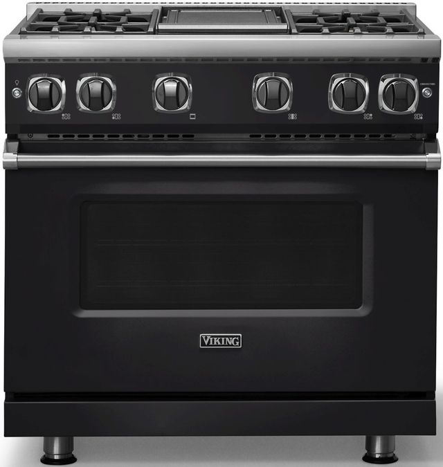 Viking® 7 Series 36" Onyx Pro Style Liquid Propane Gas Range with Griddle-0
