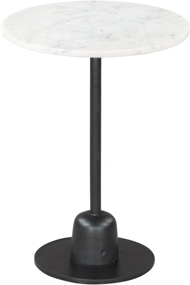 Zuo® Modern Whammy White Side Marble Table with Cast Aluminum Base-1