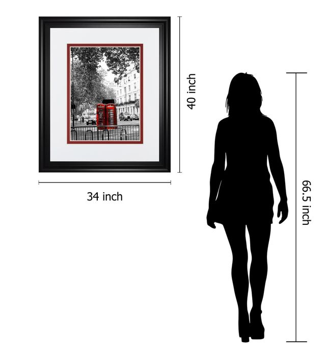 Classy Art “Telephone” By Emily Navas Black 34 in. x 40 in. Framed Print Wall Art-2