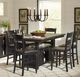 Jofran Inc. Madison County 7-Piece Vintage Black Counter Dining Set-1