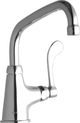 Elkay Chrome Single Hole Single Control Faucet with 8" Arc Tube Spout and 4" Wristblade Handle-0
